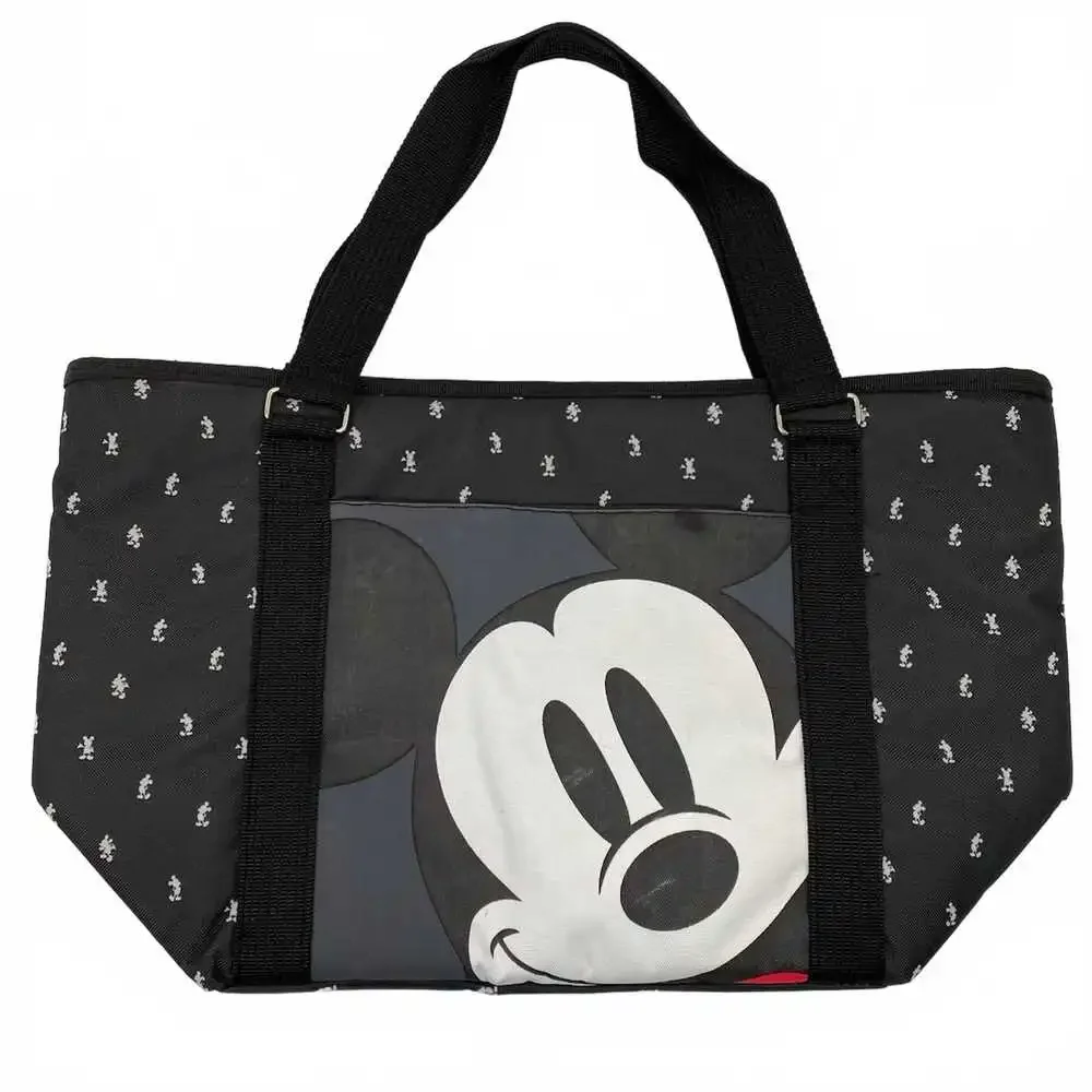 Disney Black Mickey Mouse Print Insulated Tote | OS Regular